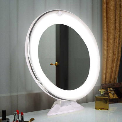 Make-up Spiegel met 10x Vergroting en LED Verlichting – Draaibaar met Zuignap