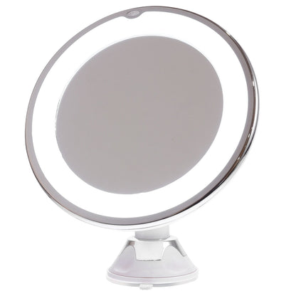 Make-up Spiegel met 10x Vergroting en LED Verlichting – Draaibaar met Zuignap