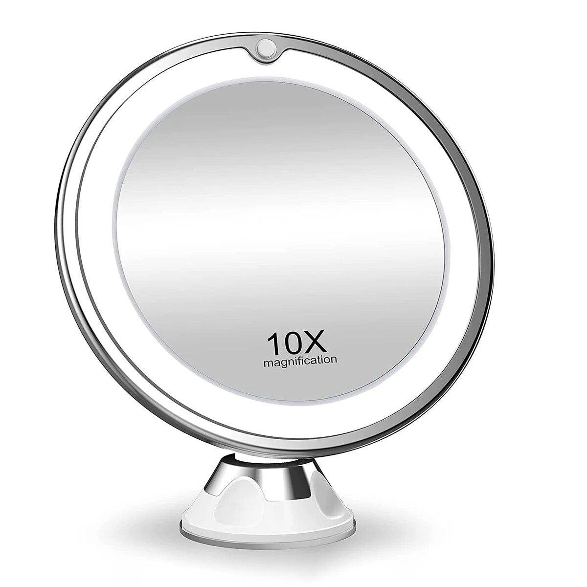Make-up Spiegel met 10x Vergroting en LED Verlichting – Draaibaar met Zuignap