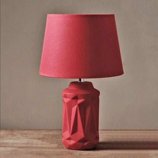 Keramische Nachtlamp in Rood met LED en Snoerschakelaar – 15 cm