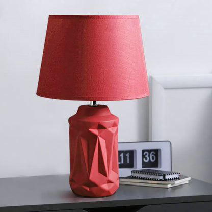 Keramische Nachtlamp in Rood met LED en Snoerschakelaar – 15 cm