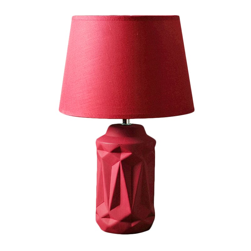 Keramische Nachtlamp in Rood met LED en Snoerschakelaar – 15 cm