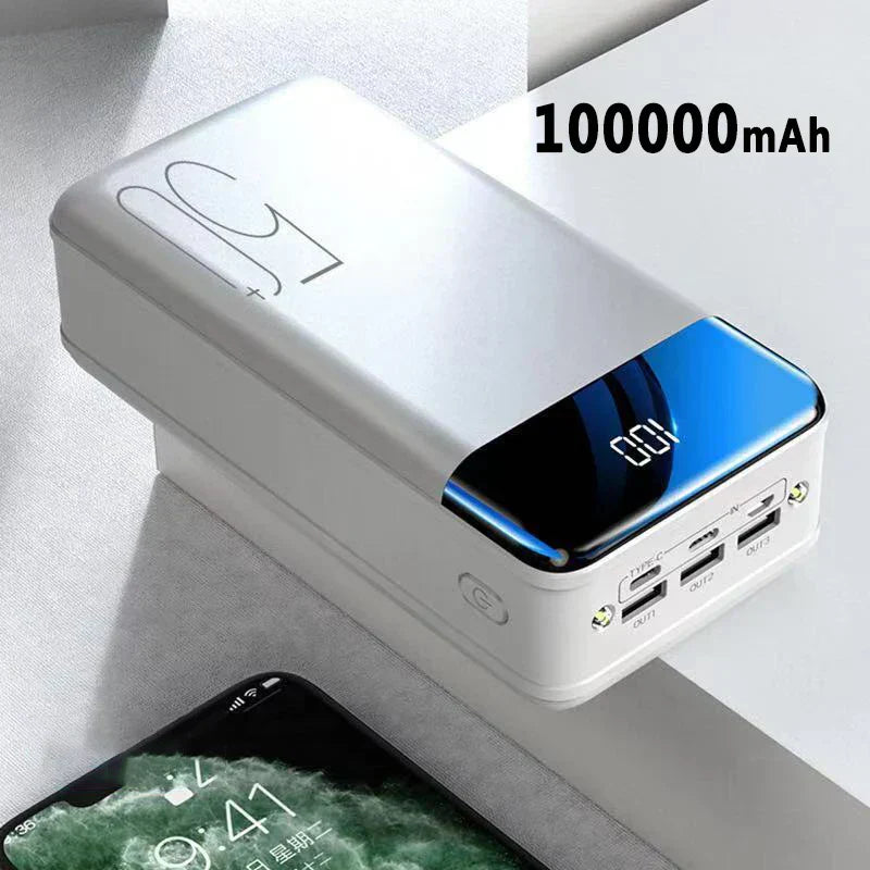 Powerbank 100.000mAh met meerdere USB-poorten en draagbaar ontwerp