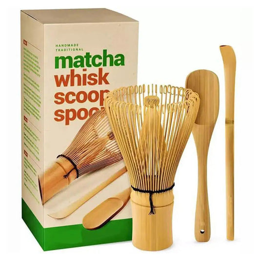Japanse Matcha Thee Set van Bamboe met Klopper, Schep en Kom voor Traditionele Theebereiding