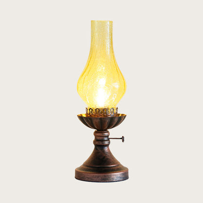 Glass Tafellamp met Craquele Lampenkap en E27 Fitting voor Slaapkamer