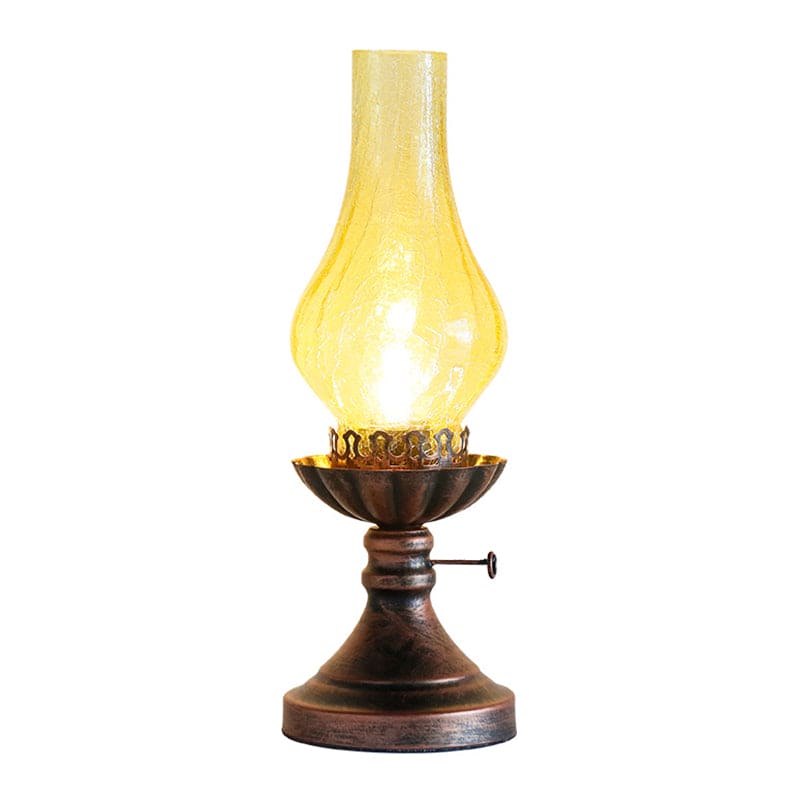 Glass Tafellamp met Craquele Lampenkap en E27 Fitting voor Slaapkamer