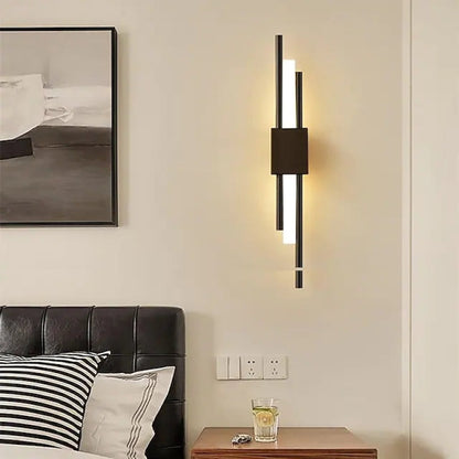 LED Wandlamp van Metaal en Acryl in Zwart en Goud voor Slaapkamer, Woonkamer en Hal