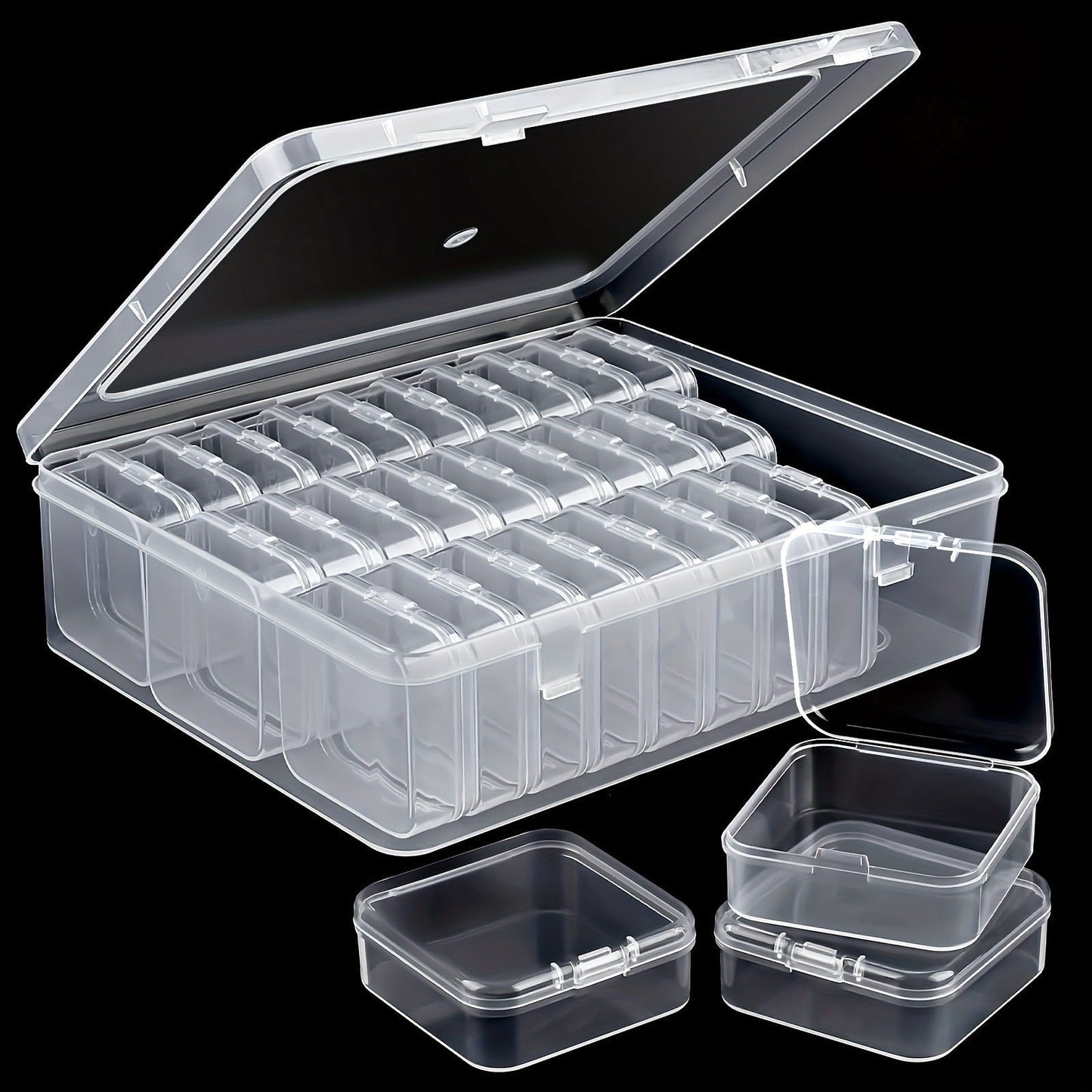 30-delige Mini Kralen Organizer Set met Transparante Opbergdoosjes voor Sieraden en Hobbybenodigdheden