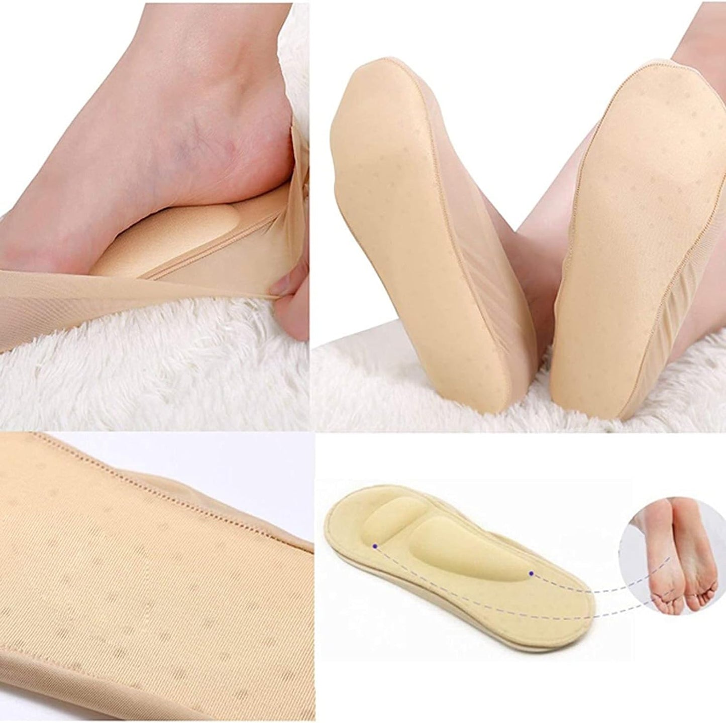 3D Voetholteondersteuning Sokken voor Dames – Antislip en Ademend voor Sport en Dagelijks Gebruik