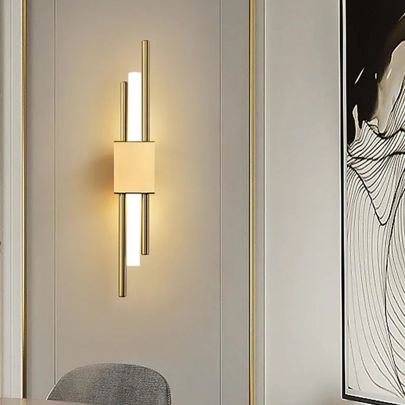 LED Wandlamp van Metaal en Acryl in Zwart en Goud voor Slaapkamer, Woonkamer en Hal
