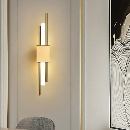 LED Wandlamp van Metaal en Acryl in Zwart en Goud voor Slaapkamer, Woonkamer en Hal