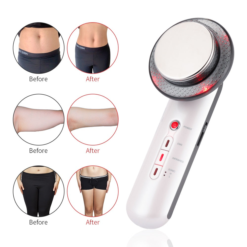 3-in-1 Ultrasonische EMS Lichaamsmassager met Instelbare Niveaus voor Spierstimulatie en Huidverzorging