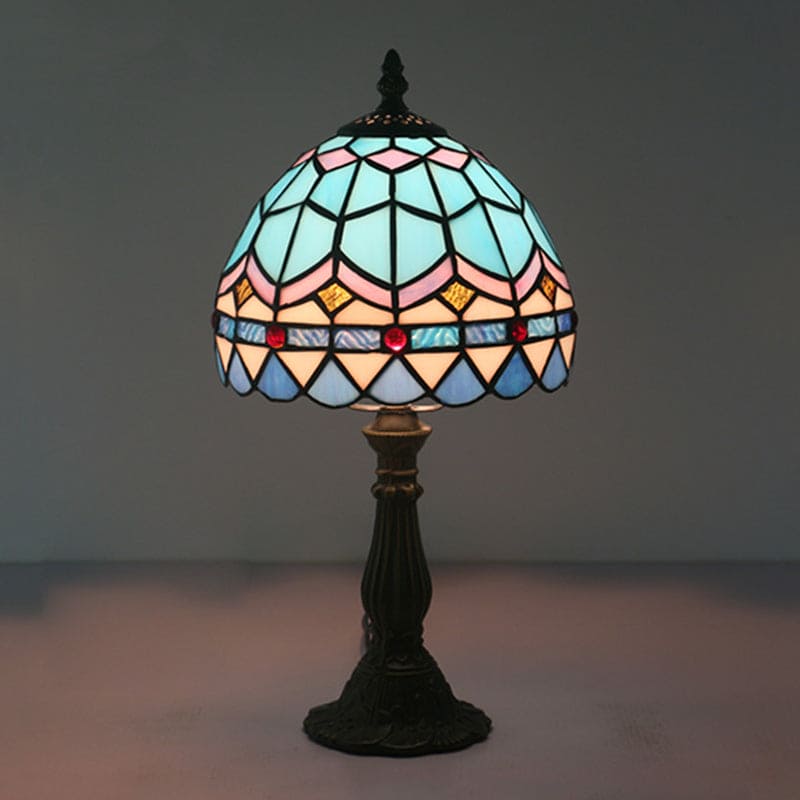 Tiffany Stijl Tafellamp van Gekleurd Glas met E27 Fitting