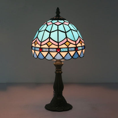 Tiffany Stijl Tafellamp van Gekleurd Glas met E27 Fitting