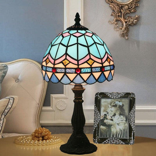 Tiffany Stijl Tafellamp van Gekleurd Glas met E27 Fitting