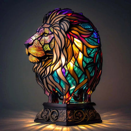 Raamornament van Gekleurd Glas met Natuurlijke Dierenmotieven – Decoratief Lichtspel voor Huis en Serre