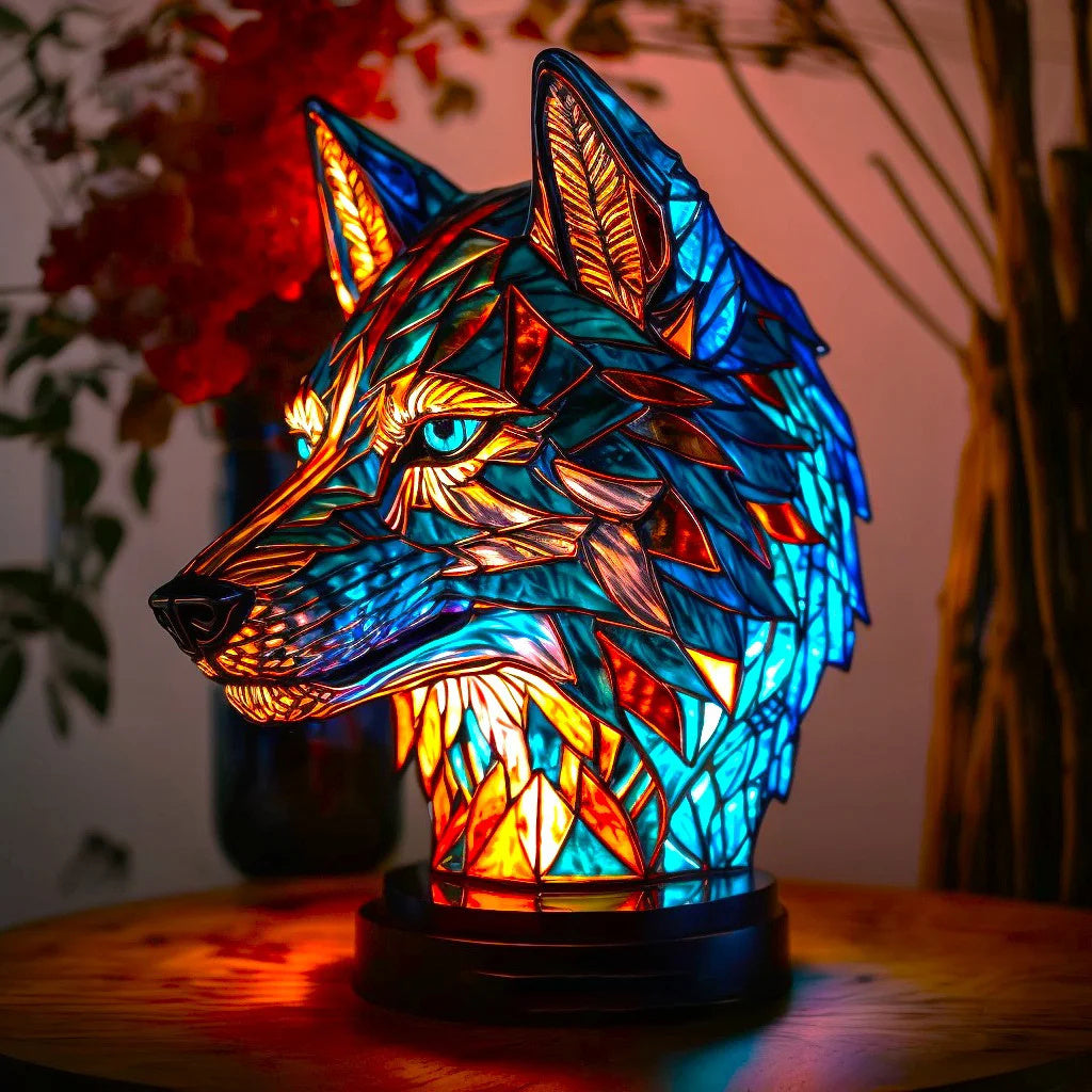 Raamornament van Gekleurd Glas met Natuurlijke Dierenmotieven – Decoratief Lichtspel voor Huis en Serre
