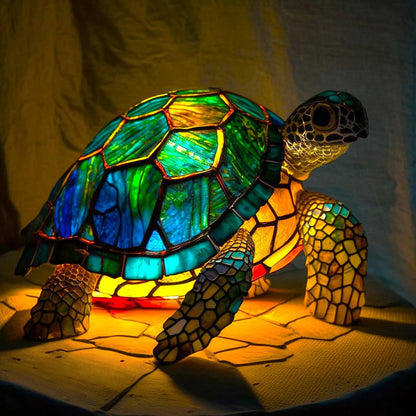 Raamornament van Gekleurd Glas met Natuurlijke Dierenmotieven – Decoratief Lichtspel voor Huis en Serre