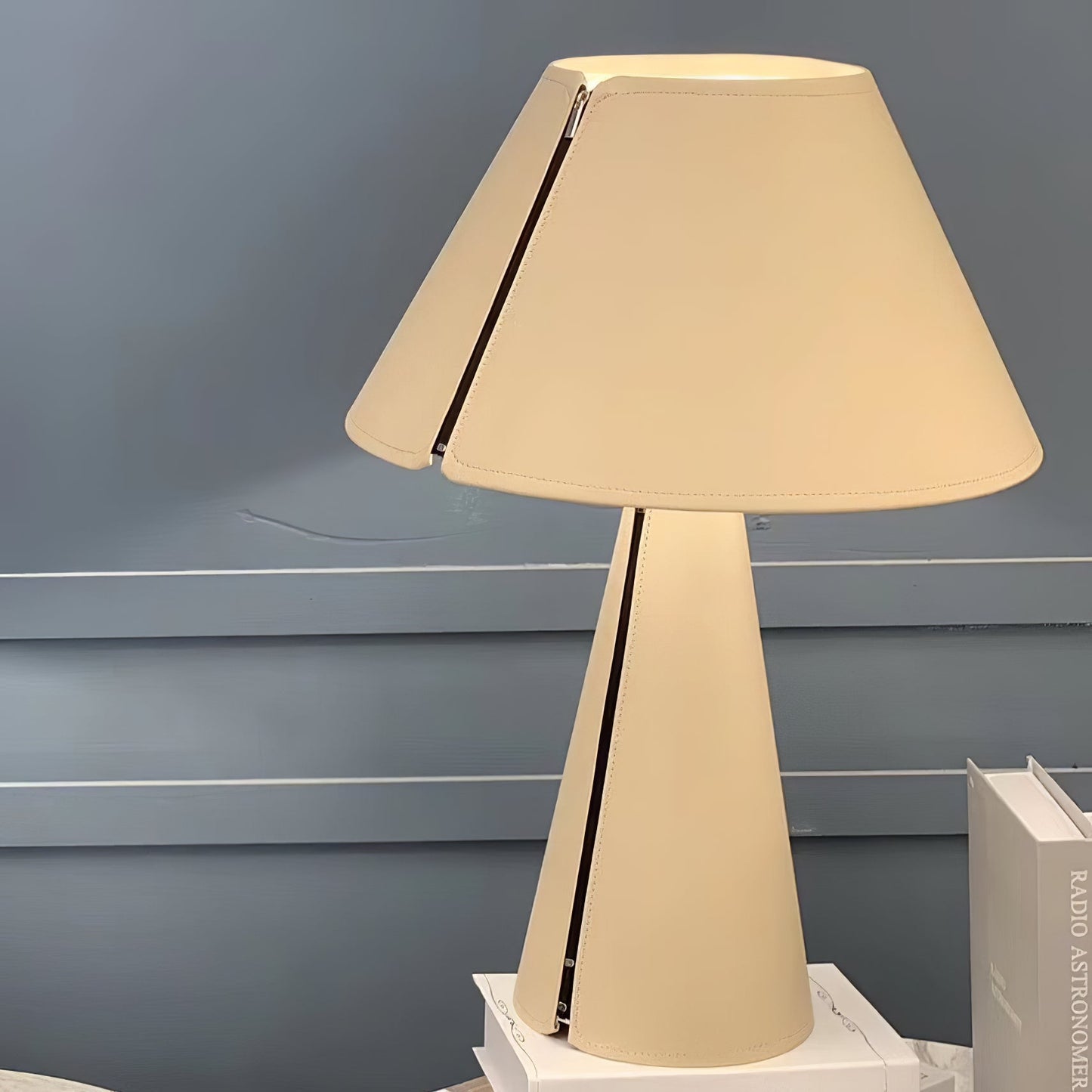 Bureau Lamp met Leder en Metaal en E27 Fitting voor LED of Edison Lampen