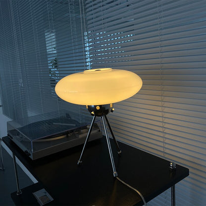 Bureaulamp met Glazen Koepel – UFO Ontwerp, LED Geschikt