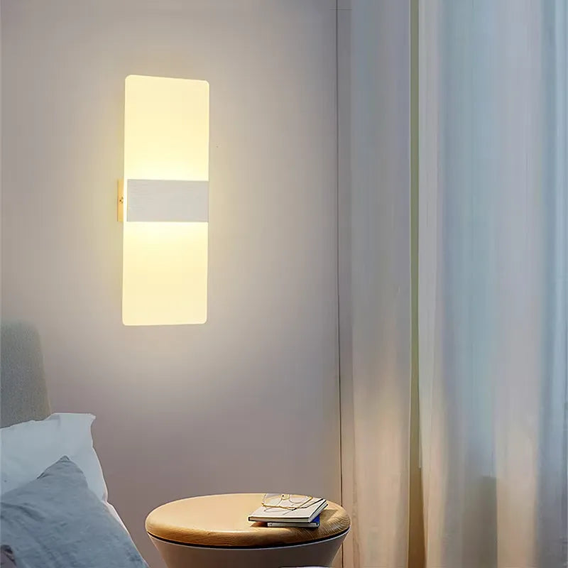 LED Wandlamp met Strak Design en Instelbare Lichtkleuren voor Slaapkamer en Woonruimte