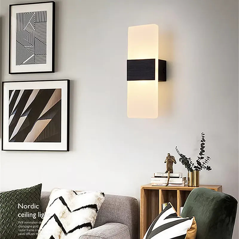 LED Wandlamp met Strak Design en Instelbare Lichtkleuren voor Slaapkamer en Woonruimte