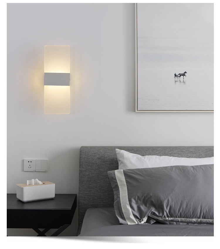 LED Wandlamp met Strak Design en Instelbare Lichtkleuren voor Slaapkamer en Woonruimte