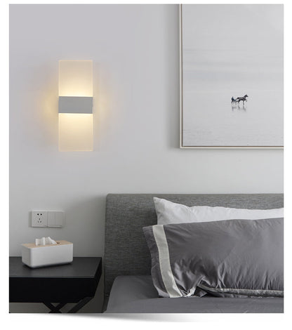 LED Wandlamp met Strak Design en Instelbare Lichtkleuren voor Slaapkamer en Woonruimte