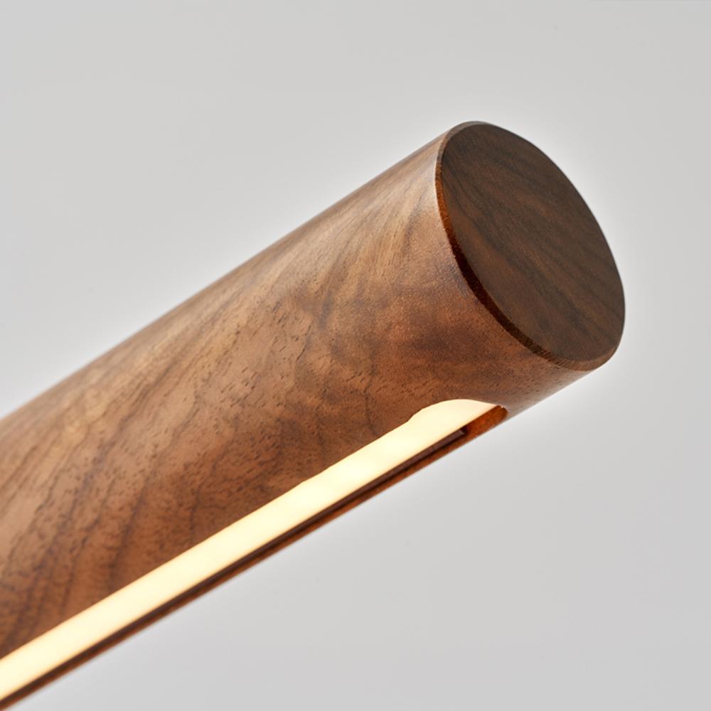 Bureaulamp met verstelbare hoek en goud-walnoot afwerking
