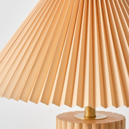Tafellamp met Houten Voet en Stoffen Kap voor Binnenverlichting