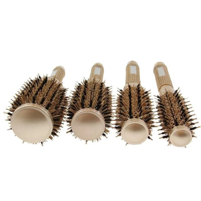 Ronde Föhnborstel Set met Ionische Zwijnenhaar en Keramische Warmteverdeling voor Glad en Glanzend Haar