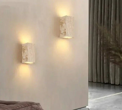 LED Wandlamp van Steen in Geel met Verschillende Lichtkleuren