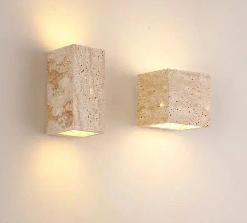 LED Wandlamp van Steen in Geel met Verschillende Lichtkleuren