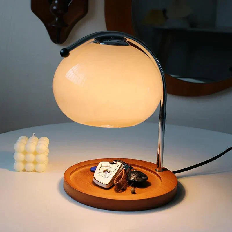 Glazen Tafellamp met LED en Kaarsverwarmerfunctie – 20x28 cm