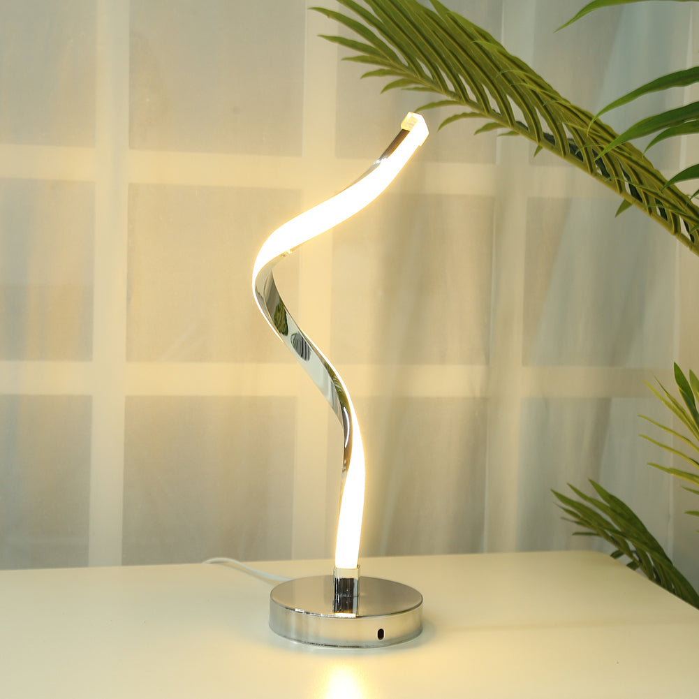 LED Bureaulamp met Spiraalvormig Design en Instelbare Lichtkleuren voor Slaapkamer en Werkruimte