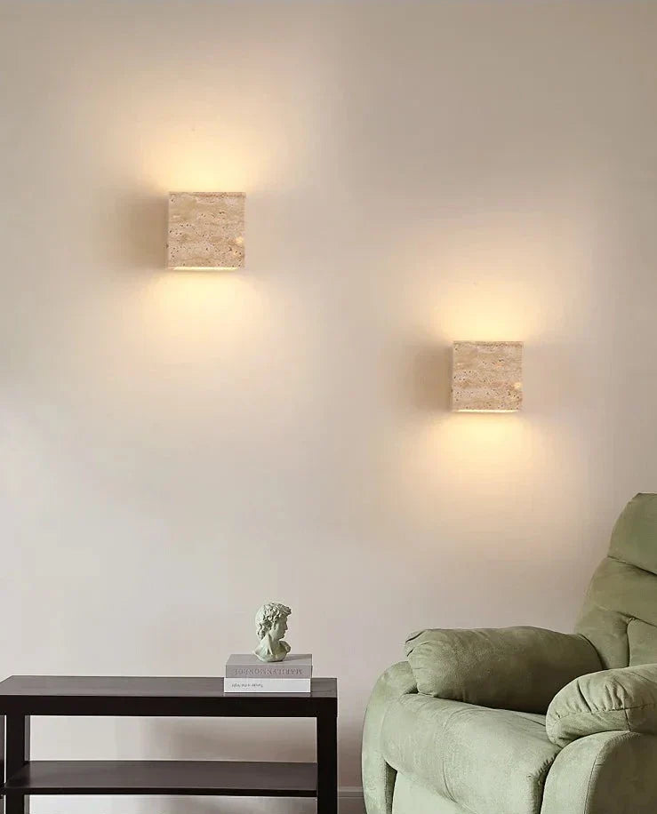 LED Wandlamp van Steen in Geel met Verschillende Lichtkleuren