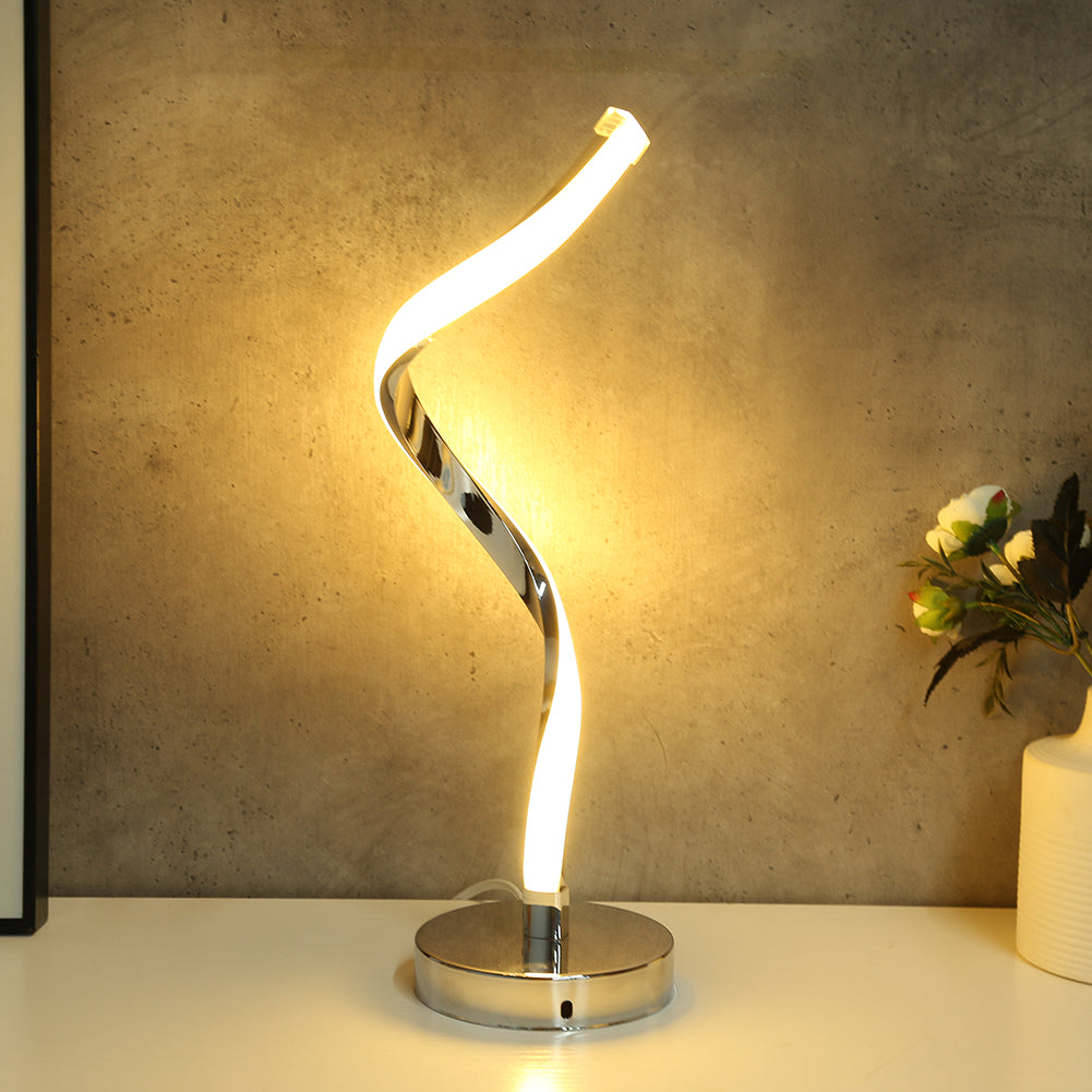 LED Bureaulamp met Spiraalvormig Design en Instelbare Lichtkleuren voor Slaapkamer en Werkruimte