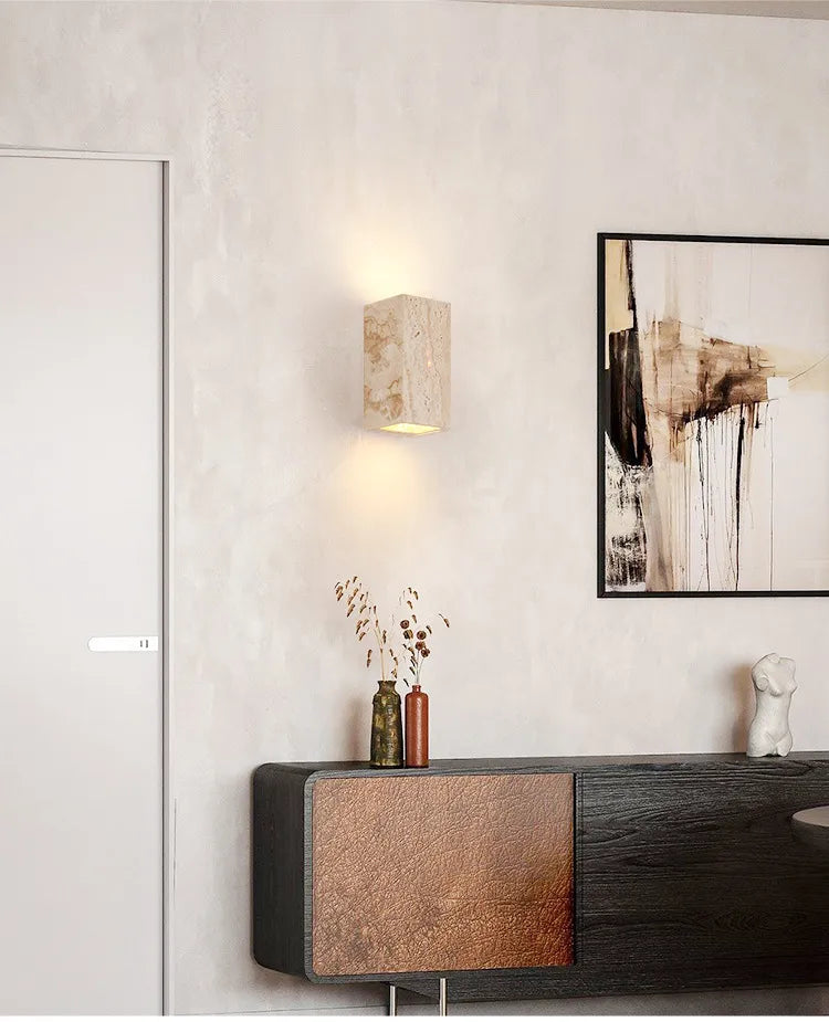 LED Wandlamp van Steen in Geel met Verschillende Lichtkleuren