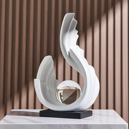 Glazen Ornament met Vloeiende Lijnen voor Interieurdecoratie