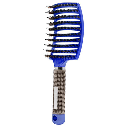 Haarborstel met Zwijnenhaar en Nylon Pinnen voor Ontklitten en Styling van Alle Haartypes