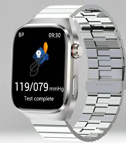 Geavanceerde gezondheids-smartwatch met ECG, bloedsuikermeting, 2,04-inch AMOLED-scherm – Waterdichte fitnesstracker