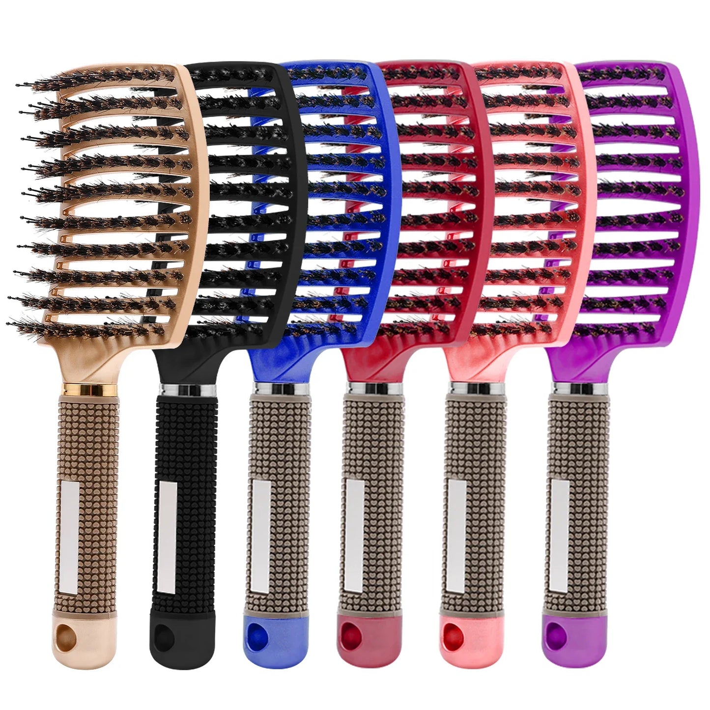 Haarborstel met Zwijnenhaar en Nylon Pinnen voor Ontklitten en Styling van Alle Haartypes