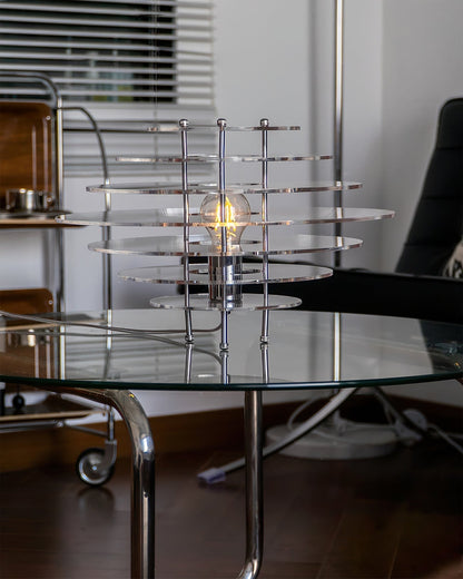 Tafellamp met Metaal en Acryl Behuizing en LED Compatibiliteit voor Binnengebruik