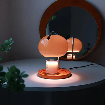 Glazen Tafellamp met LED en Kaarsverwarmerfunctie – 20x28 cm
