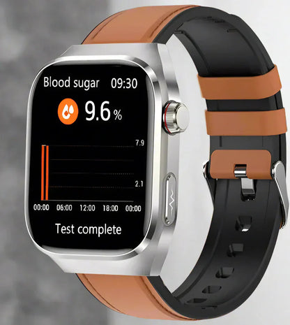 Geavanceerde gezondheids-smartwatch met ECG, bloedsuikermeting, 2,04-inch AMOLED-scherm – Waterdichte fitnesstracker