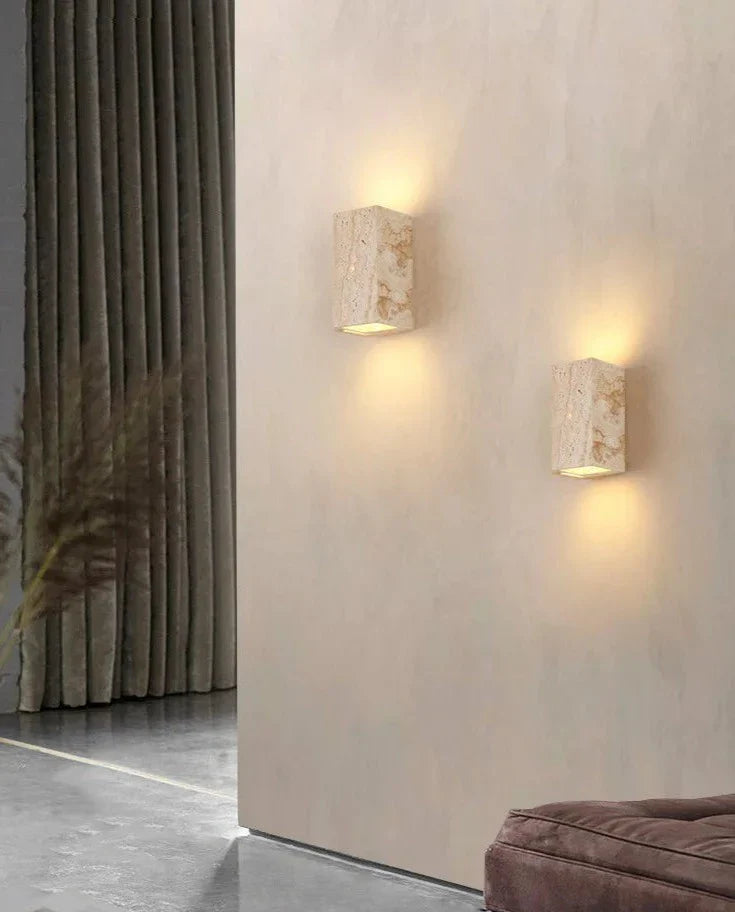 LED Wandlamp van Steen in Geel met Verschillende Lichtkleuren