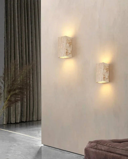 LED Wandlamp van Steen in Geel met Verschillende Lichtkleuren