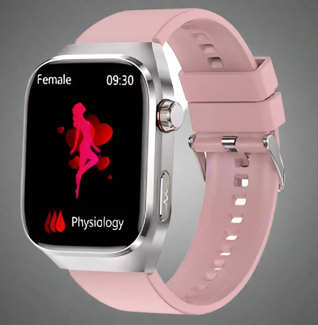 Geavanceerde gezondheids-smartwatch met ECG, bloedsuikermeting, 2,04-inch AMOLED-scherm – Waterdichte fitnesstracker