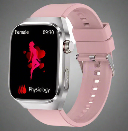 Geavanceerde gezondheids-smartwatch met ECG, bloedsuikermeting, 2,04-inch AMOLED-scherm – Waterdichte fitnesstracker