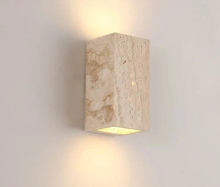 LED Wandlamp van Steen in Geel met Verschillende Lichtkleuren